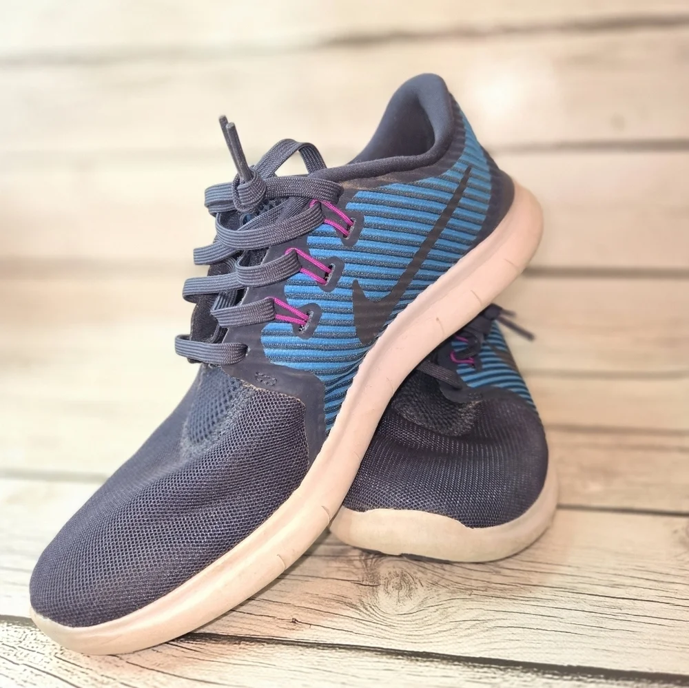 Pre-owned Womens NIKE FREE RN CMTR Blue Running Trainers 831511 400